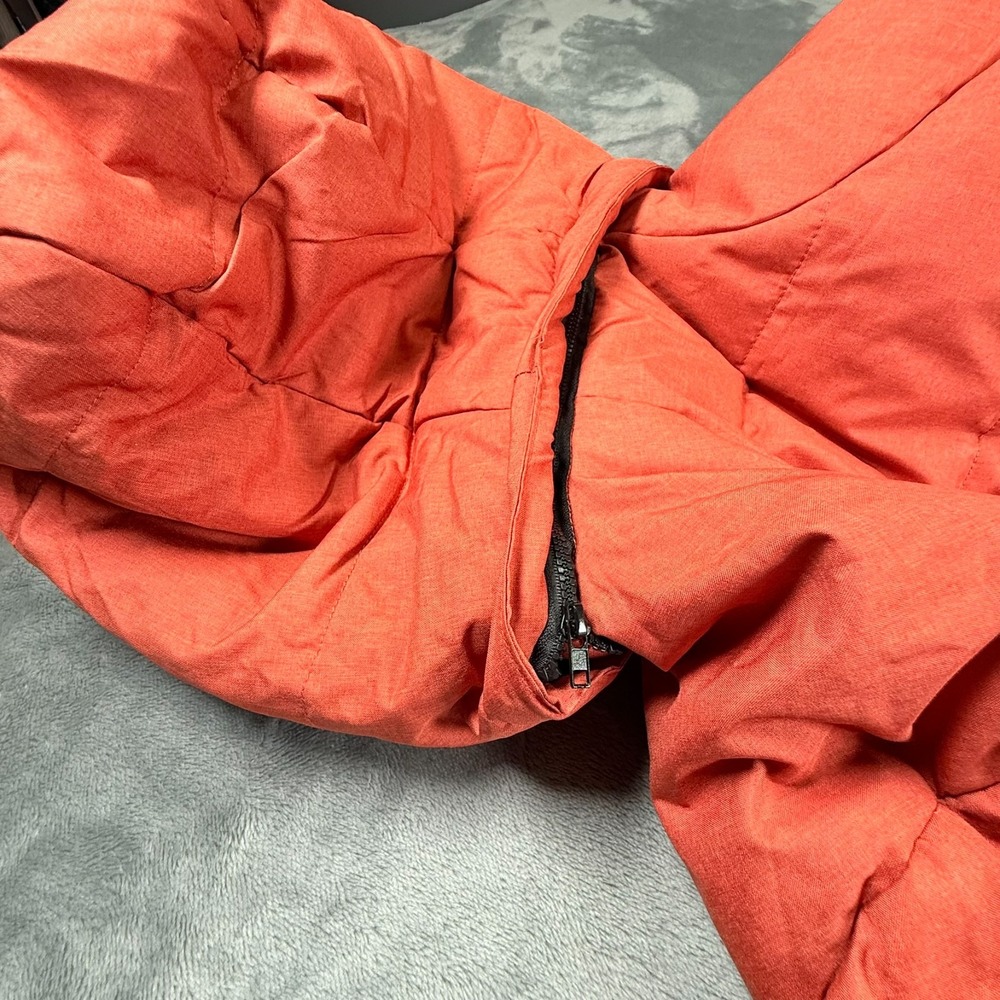DOWN FKOW Men's XL Orange Ski Coat Quilted Puffer Insulated Removeable Hood - Picture 14 of 14